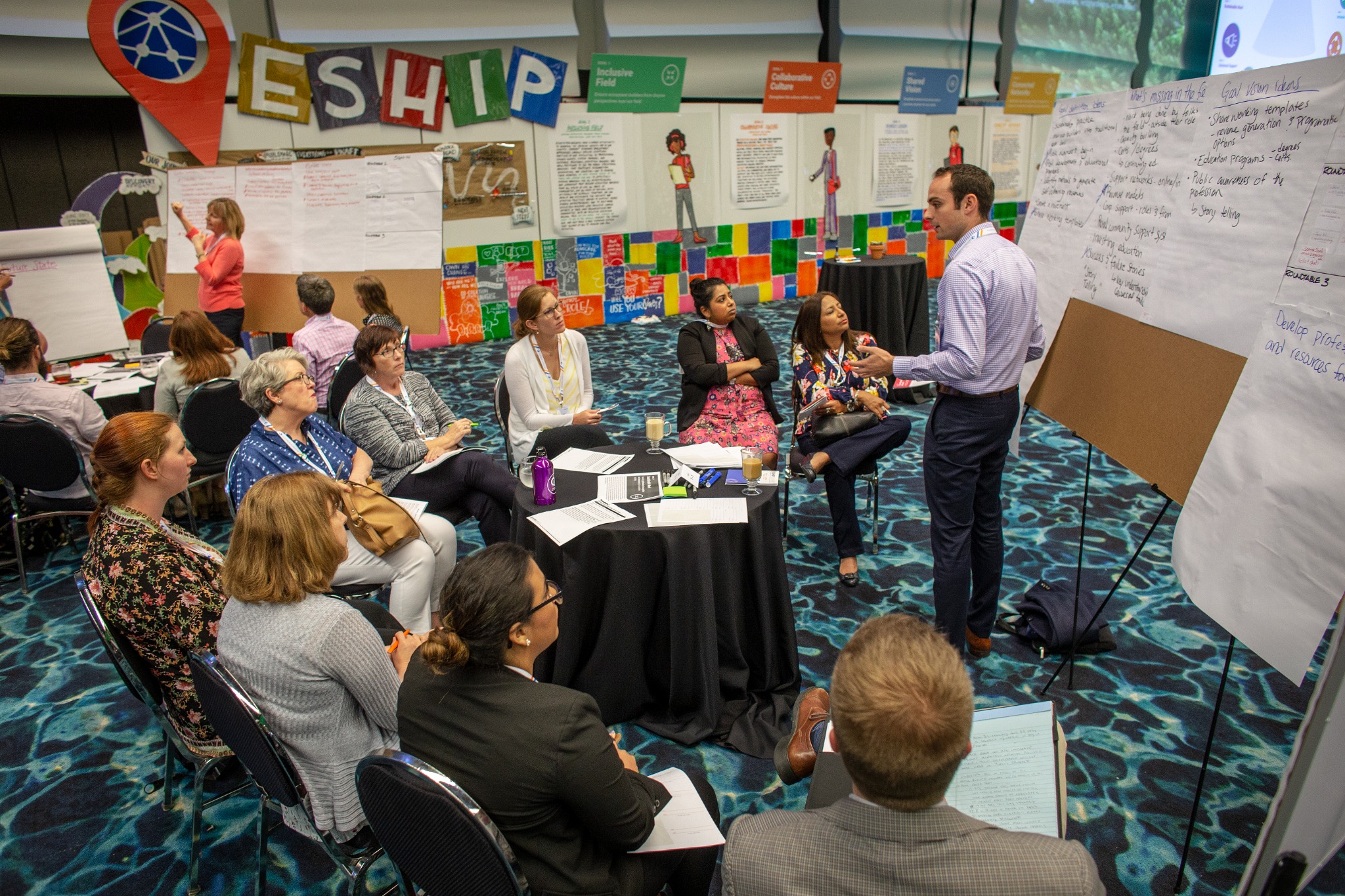 A facilitated circle discussion at an ESHIP Summit